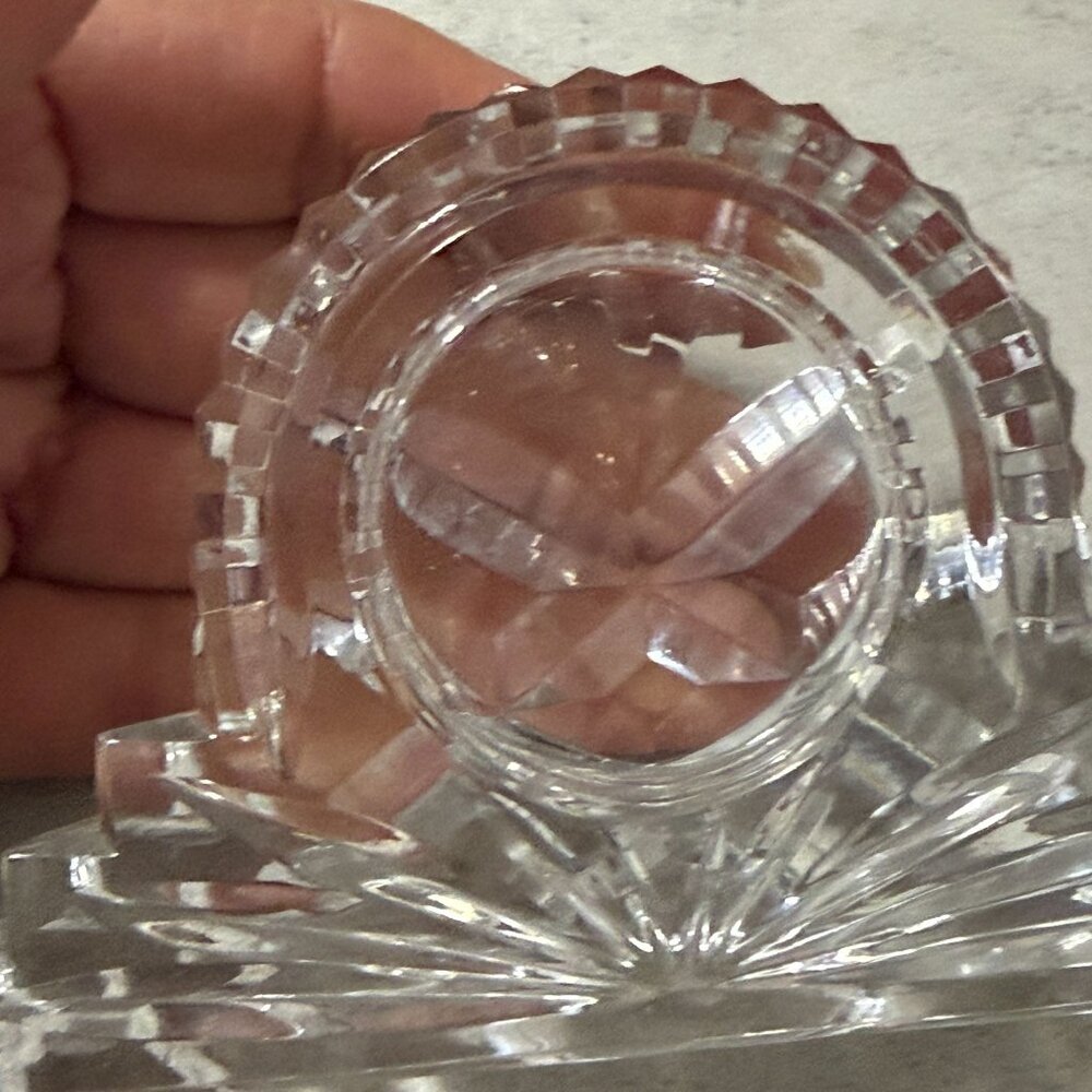 Waterford Wharton Crystal Desk Mantle Clock 4" x 2.5" New Battery Works c. 2000 - Picture 6 of 7